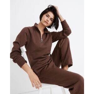 NWT Madewell MWL Ribbed Half-Zip Raglan Sweatshirt Womens Pullover Top Medium